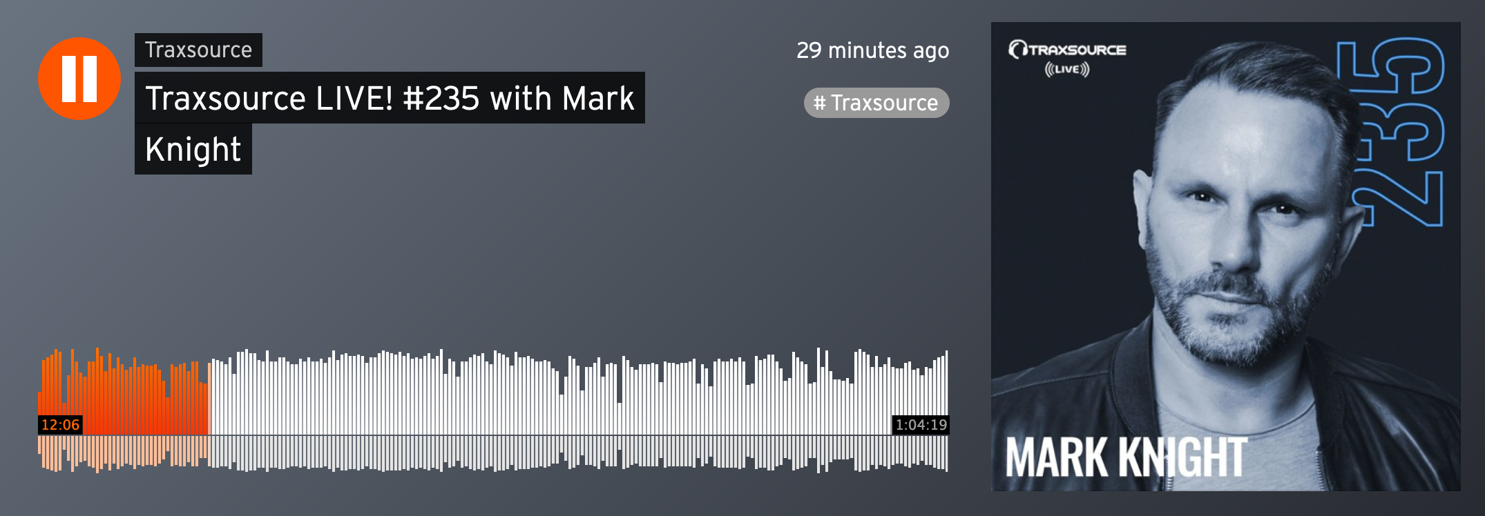 With his release 'Fire Burning' feat. Mike City just around the corner, DJ Mark Knight takes over Traxsource LIVE for a special mix.