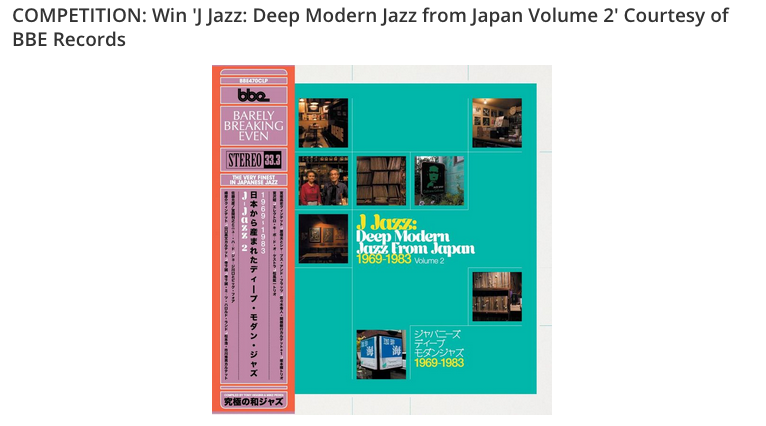 Courtesy of our friends at WhoSampled.com you can win a vinyl copy of our latest Japanese jazz excursion, J Jazz Vol. 2, out now on BBE.