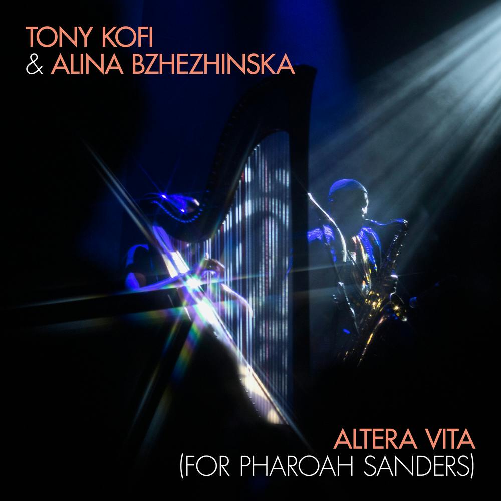Altera Vita (Alter Life) is a heartfelt tribute to spiritual jazz master Pharoah Sanders, performed by two of his master students; saxophonist Tony Kofi and harpist Alina Bzhezhinska.
